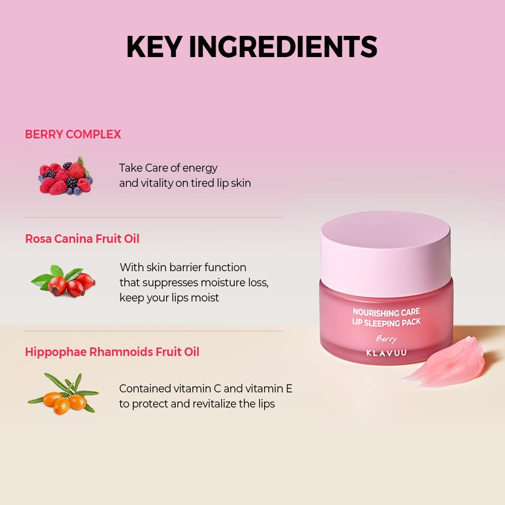 Klavuu Lip Mask Set (2PCS) – Overnight Deep Hydrating Korean Lip Balm Treatment for Very Dry