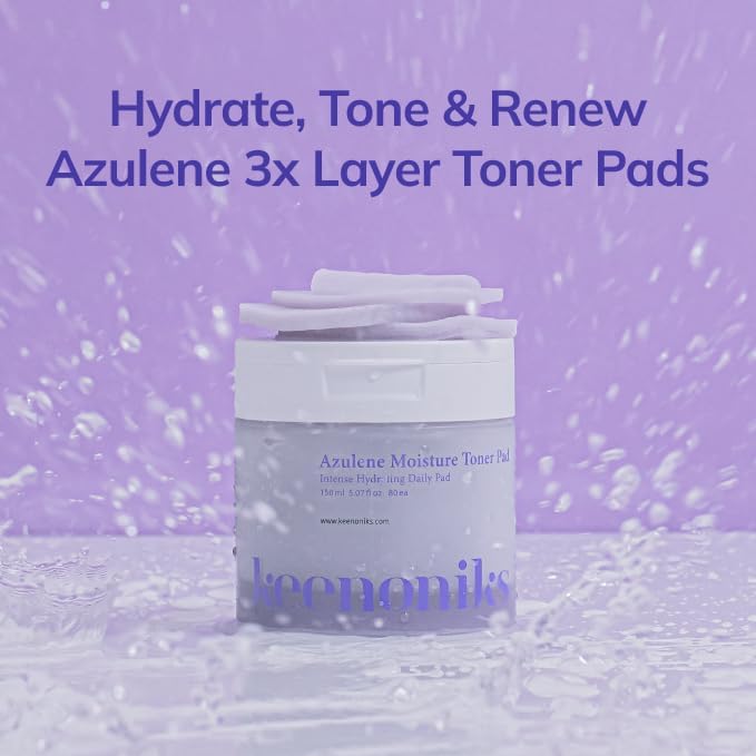 Azulene Moisture Toner Pad - Anti-flammatory & Hydrating Facial Pad with Chamomile Extract