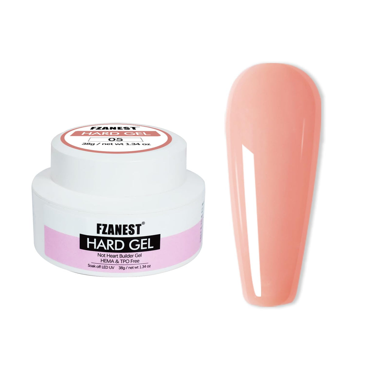 FZANEST Heat-Free Builder Nail Hard Gel For Nails Extension Sculpting Overlay Cool Nude Hema