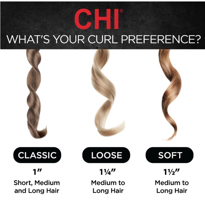 CHI Spin N Curl, Curling Iron For Healthy & Shiny Effortless Curls & Waves, Provides Preset