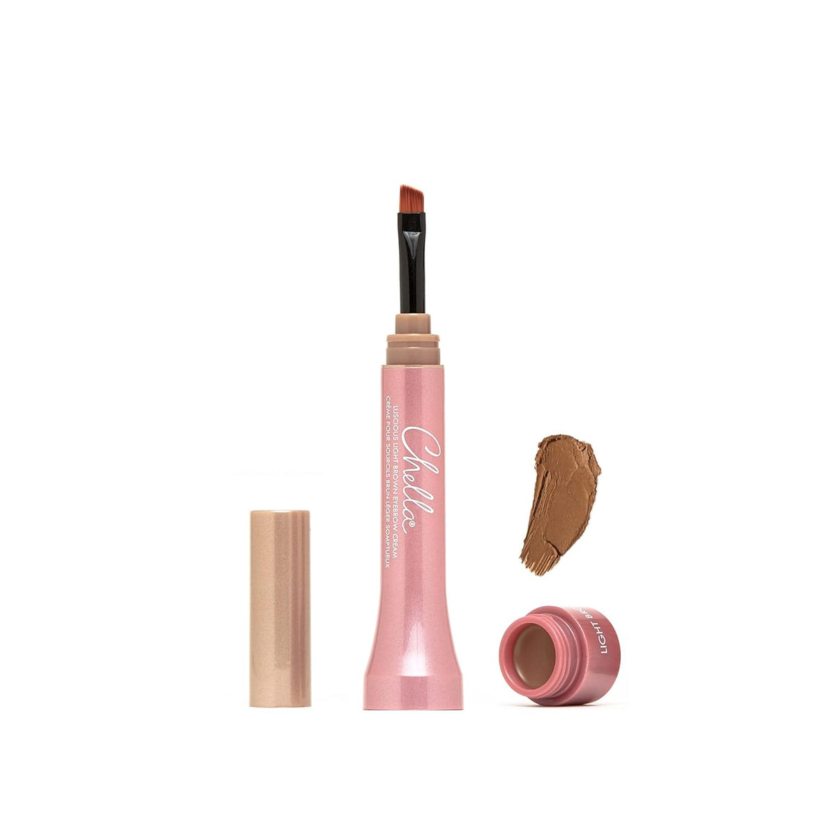 Chella Eyebrow Cream, Luscious Light Brown - Vegan, Cruelty Free, Paraben Free, Gluten Free Eyebrow