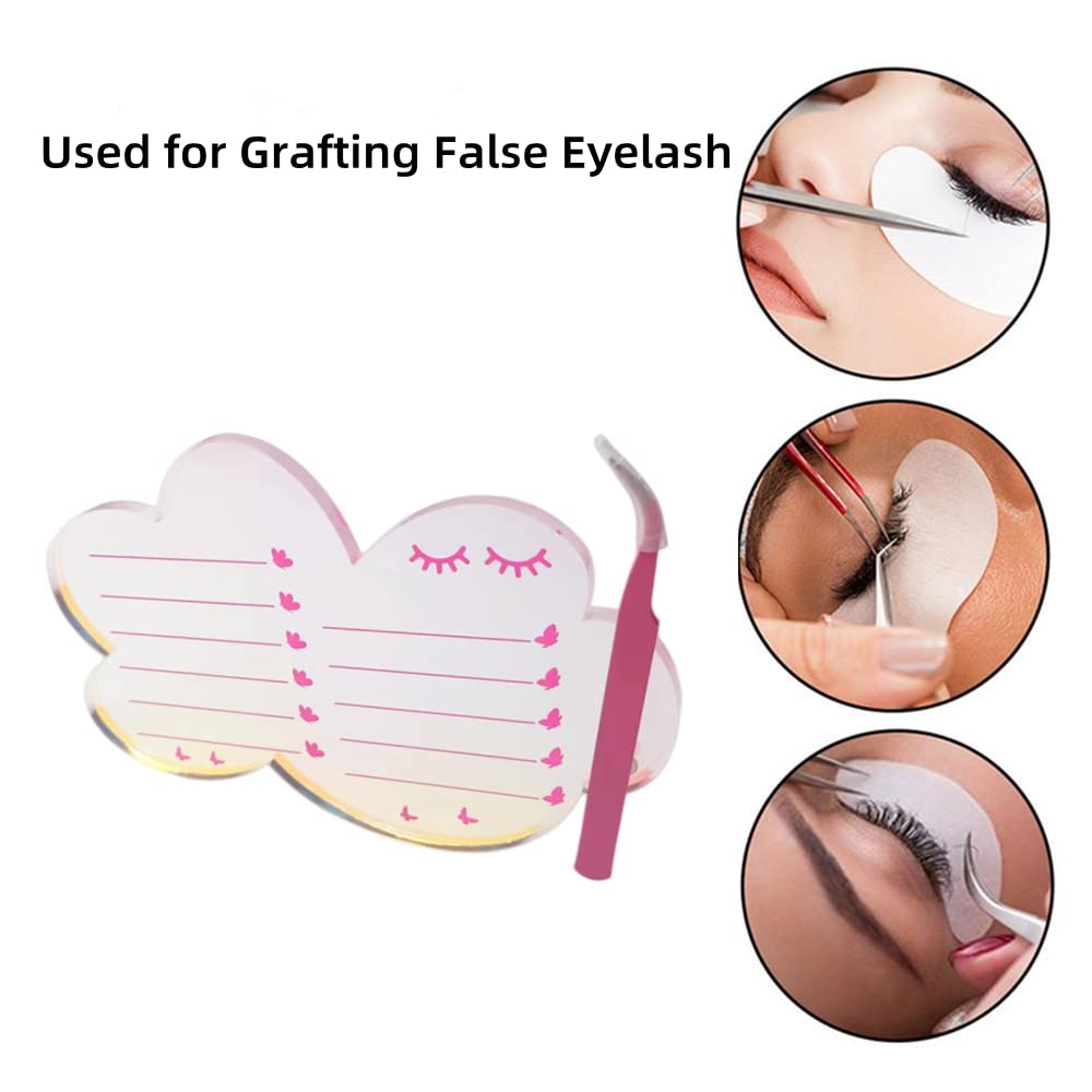 Grafting False Eyelash Acrylic Extension Pallet, Eyelash Extension Tweezers Plate Pad Makeup