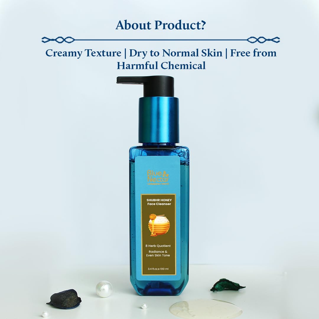 Blue Nectar Ayurvedic Honey and Aloevera Face Wash and Makeup Remover | Daily Facial Cleanser for