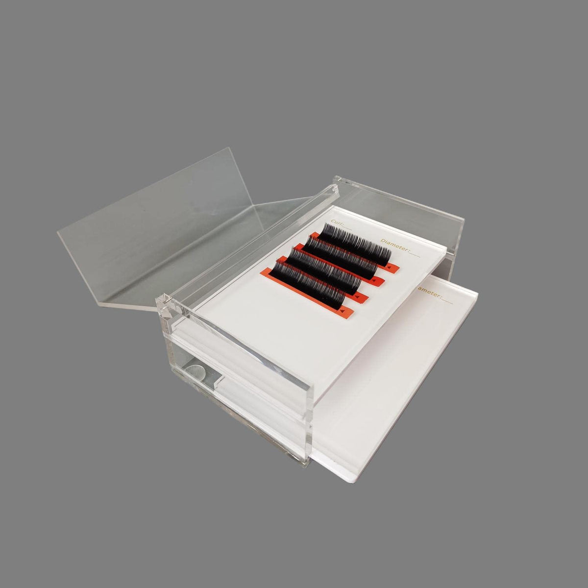 Two Layers Eyelash Grafting Pallet with Cover, Dust-proof Acrylic Lash Tile holder, Eyelash