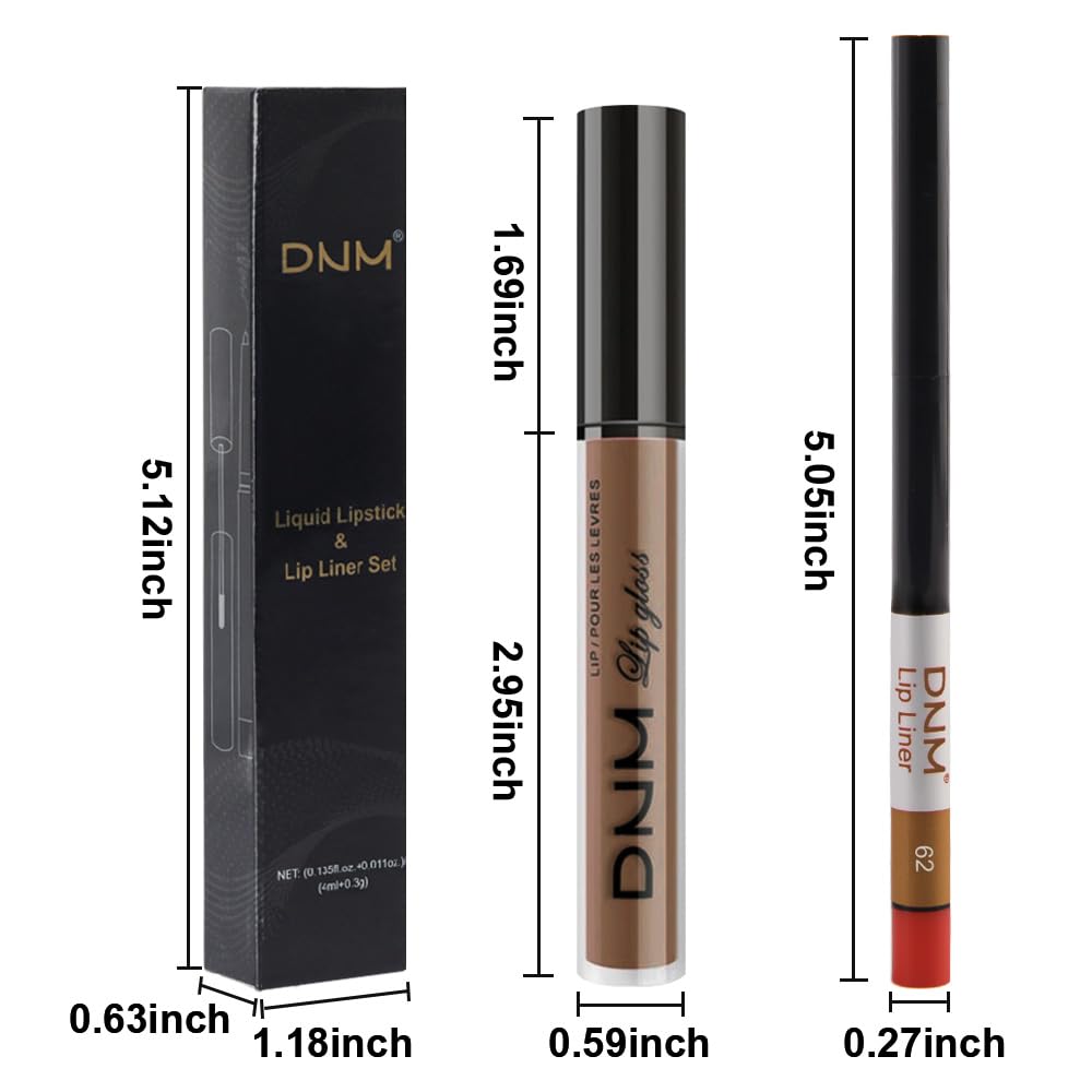 evpct 2Pcs Nude Matte Lip Liner and Lipstick Combo Set for Women, Nude Lip Combo Set Liquid Lips