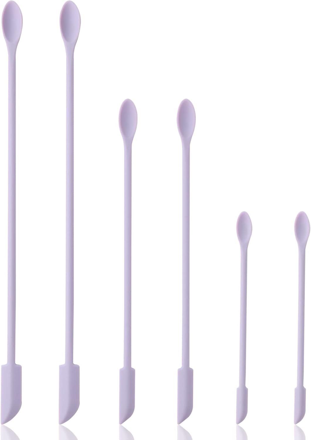 6 Pieces Multi Size Makeup Spatula, Beauty Spatula, Mini Small Silicone Spatula Set for Beauty and