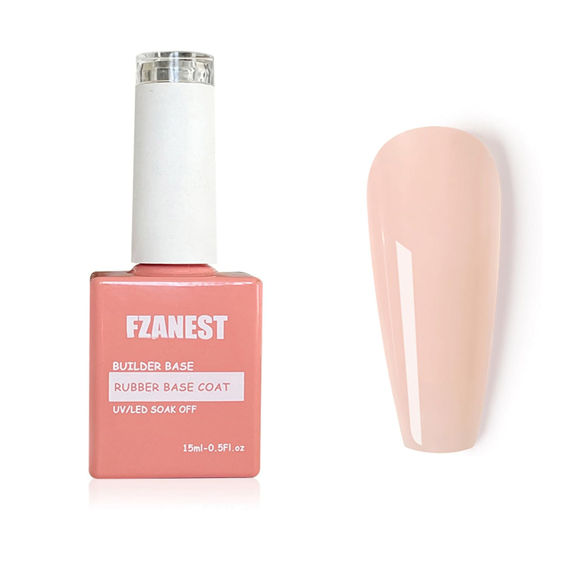 FZANEST Rubber Base Builder Gel Nail 15ml Jelly Natrual Nude Pink Color Gel Polish Nail