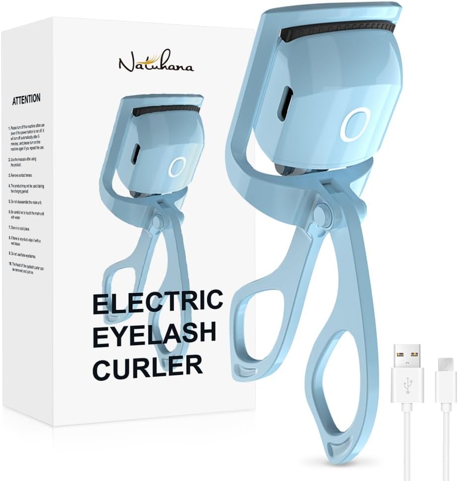Heated Eyelash Curler with USB,Fast Heat up & 24H Long-Lasting,Rechargeable Electric Lash