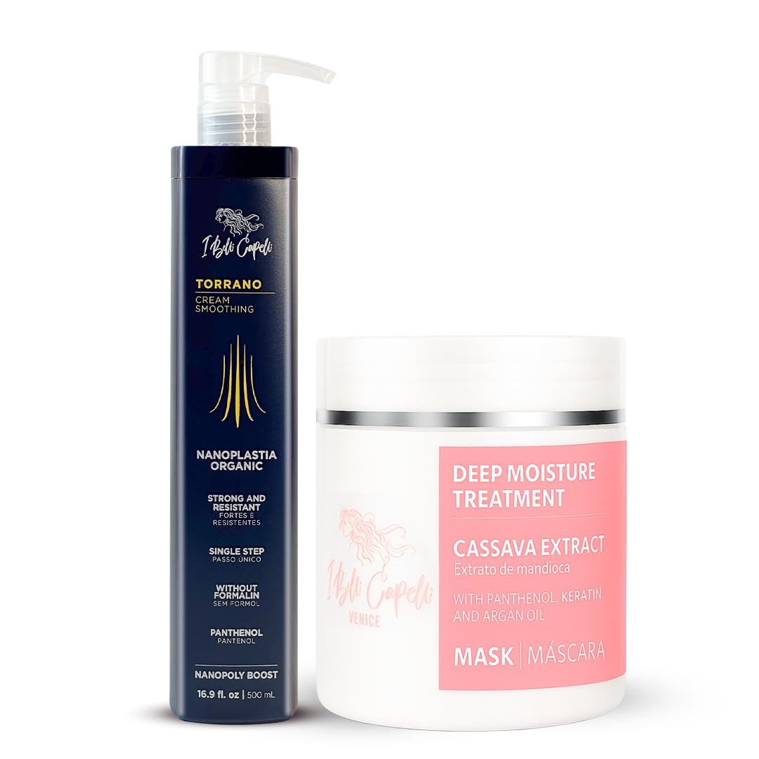 Torrano Keratin Kit, Keratin Hair Treatment Straightening in 1 Step (500ml) + Argan Oil Mask