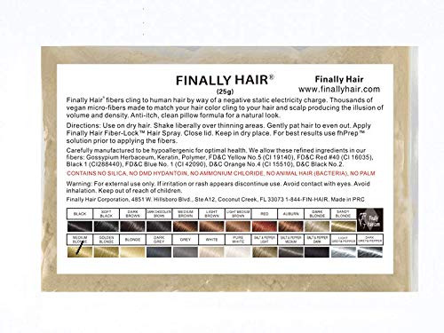 Hair Building Fibers 25 gram (ammonium chloride free) Refill Bag by Finally Hair. Compatible
