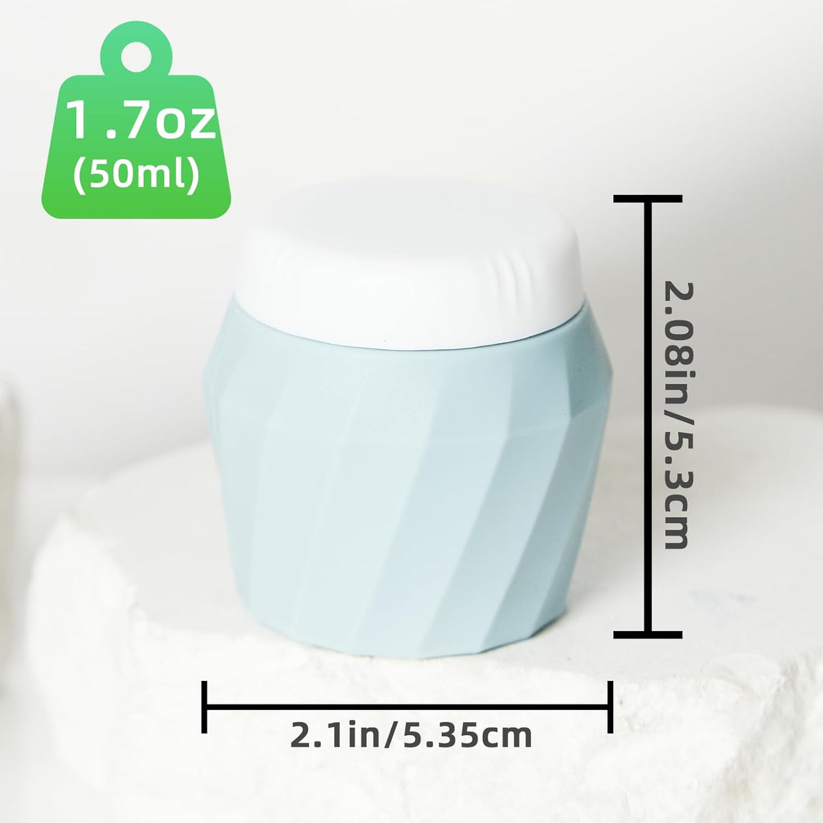 Travel Containers for Toiletries, Premium Silicone Cosmetic Cream Jars, TSA Approved Leak-Proof
