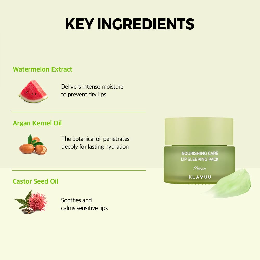 Klavuu Lip Mask Sleeping Pack (0.7oz) – Overnight Deep Hydrating Korean Lip Balm Treatment for Very