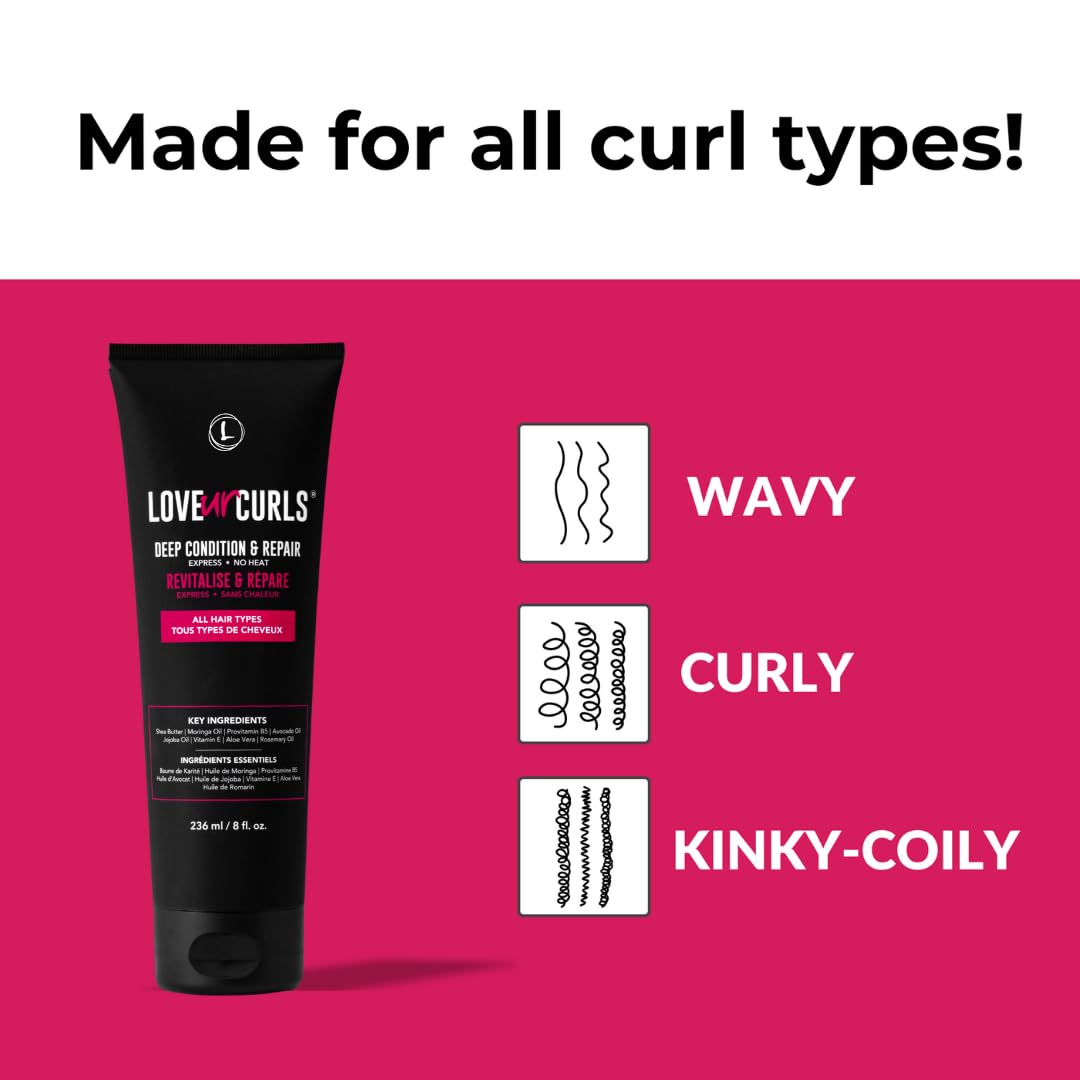 Love Ur Curls - Deep Conditioner & Repair, Moisturizing Treatment, Repairs Dry, Damaged Hair, for