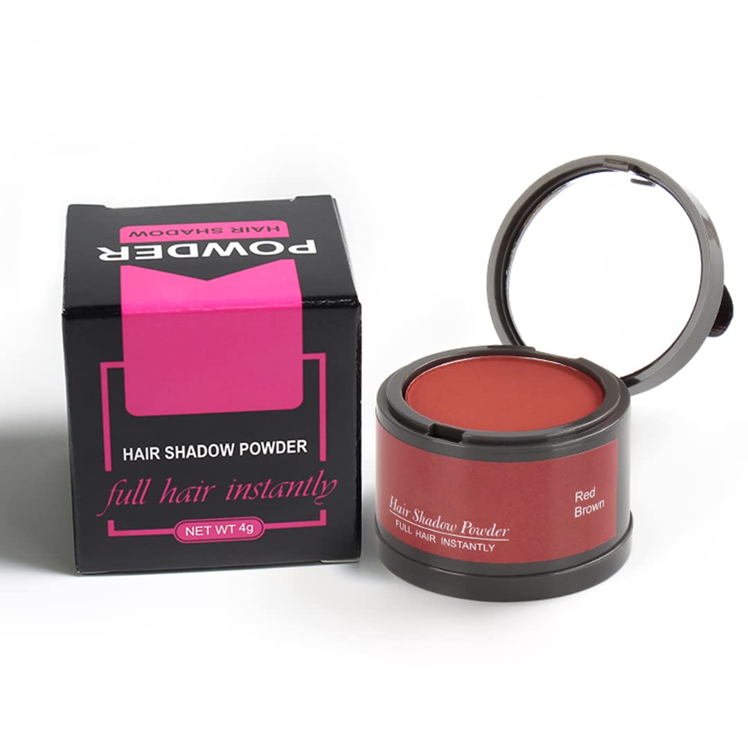 Hairline Powder (Red-Brown Bright) - Instantly Cover Gray Hair with Color Shadow, Touch-Up for Thin