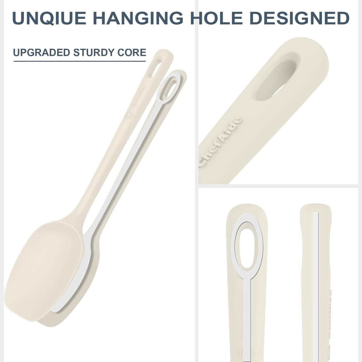 5 Pieces Silicone Spatula Set, Food Grade Rubber Spatula, Upgrade Strong Handle with Ergonomic