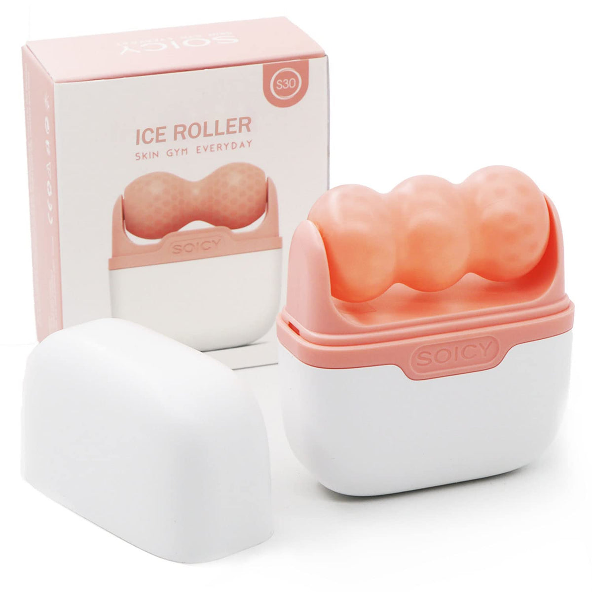 Ice Roller for Face and Eyes - Facial Skin Care Tools with 2 in 1 Face Roller and Travel Case, Self