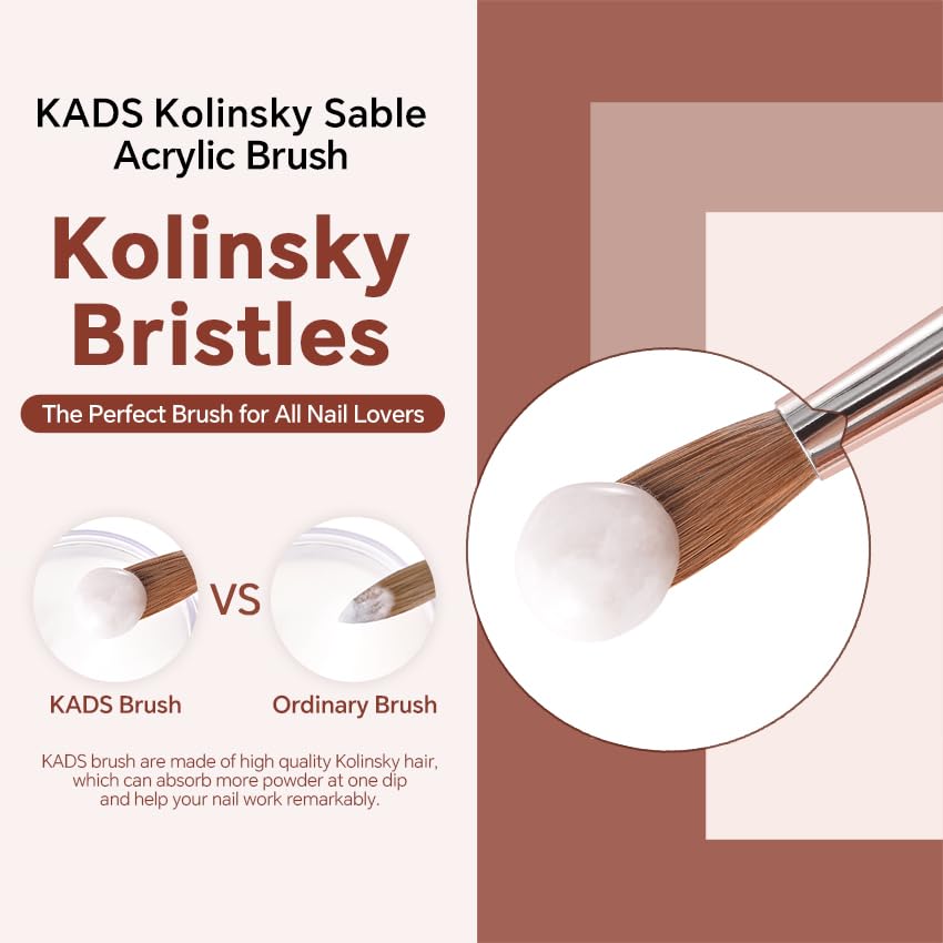 KADS Acrylic Nail Brush with Penholder Nail Brush for Acrylic Application-Oval Shaped Powder Nail