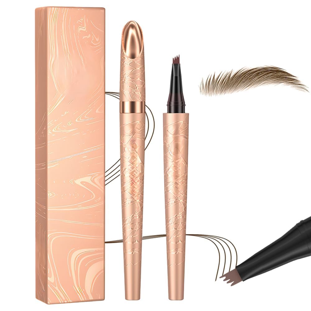 Microblading Eyebrow Pen, 2025 New 3D Waterproof Eyebrow Pencil, Premium Eye Brow Pen with 4 Tip