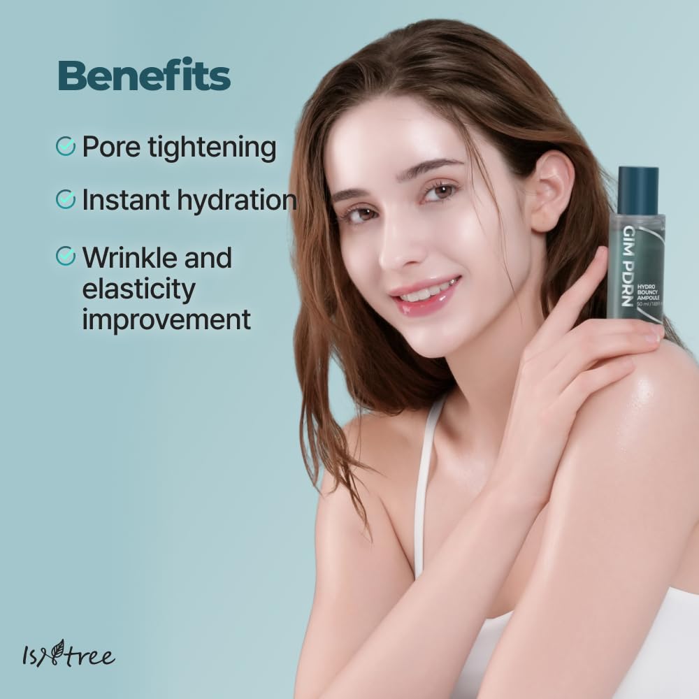 ISNTREE Gim PDRN Hydro Bouncy Ampoule 50ml, 1.69 fl oz | Korean SEAWEED Skincare Facial Serum |