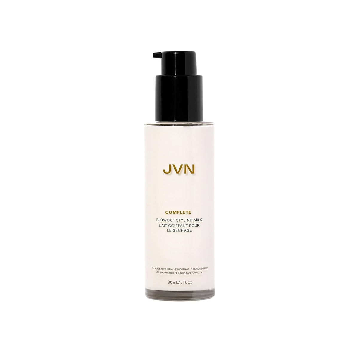 JVN Complete Blowout Styling Milk Heat Protector Cream, Style Memory, Anti-Humidity, Smooths &