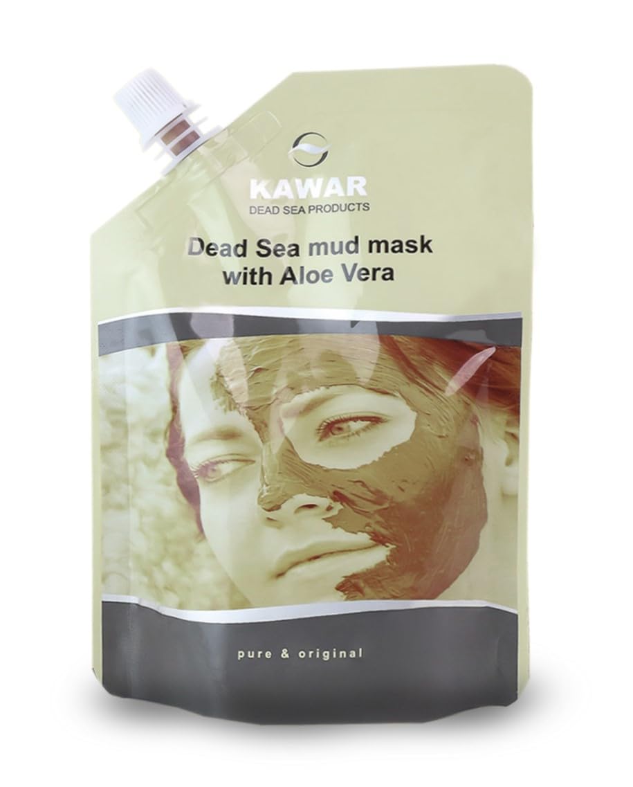 KAWAR Dead Sea Mud Mask with Aloe Vera for Face and Body - Spa Quality Pore Reducer for Acne