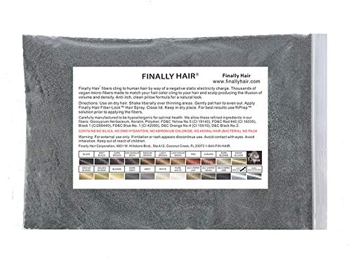 Finally Hair Building Fiber Refill 100 Grams Light Salt & Pepper Hair Loss Concealing by Finally
