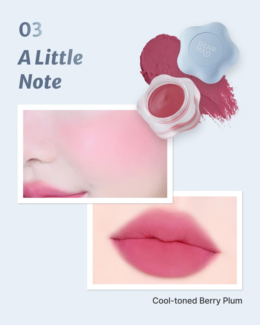 DEARMAY Pure Falling Mood Lip Pot No. 03 A Little Note 0.23 Oz. Vegan Lip Stain Lip & Cheek