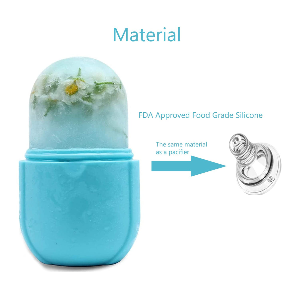 Upgraded Silicone Ice Roller for Face Massage and Skin Care - Facial Beauty Tool for Eyes, Gua Sha