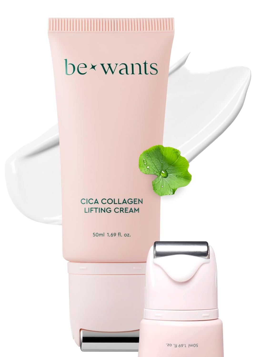 Bewants gua sha neck cream roller, korean neck cream with massage roller, rapid lift neck serum