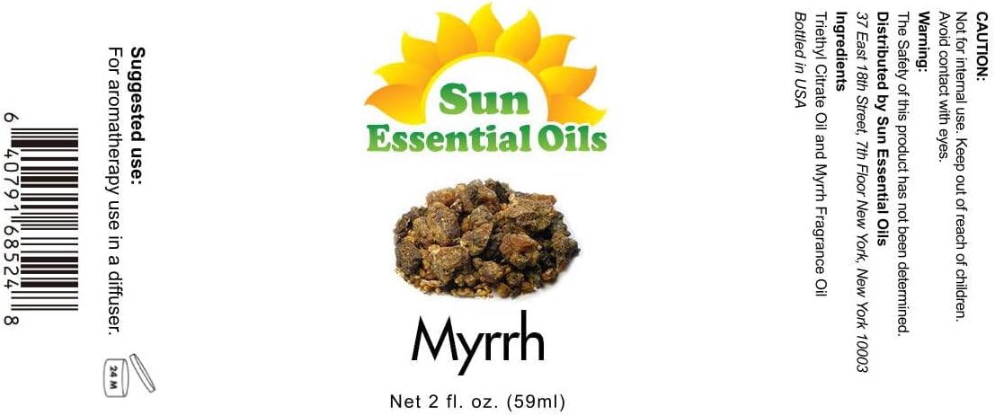 Sun Essential Oils - 2 oz Myhrr Essential Oil for Diffuser, Skin, Face, Hair & Aromatherapy