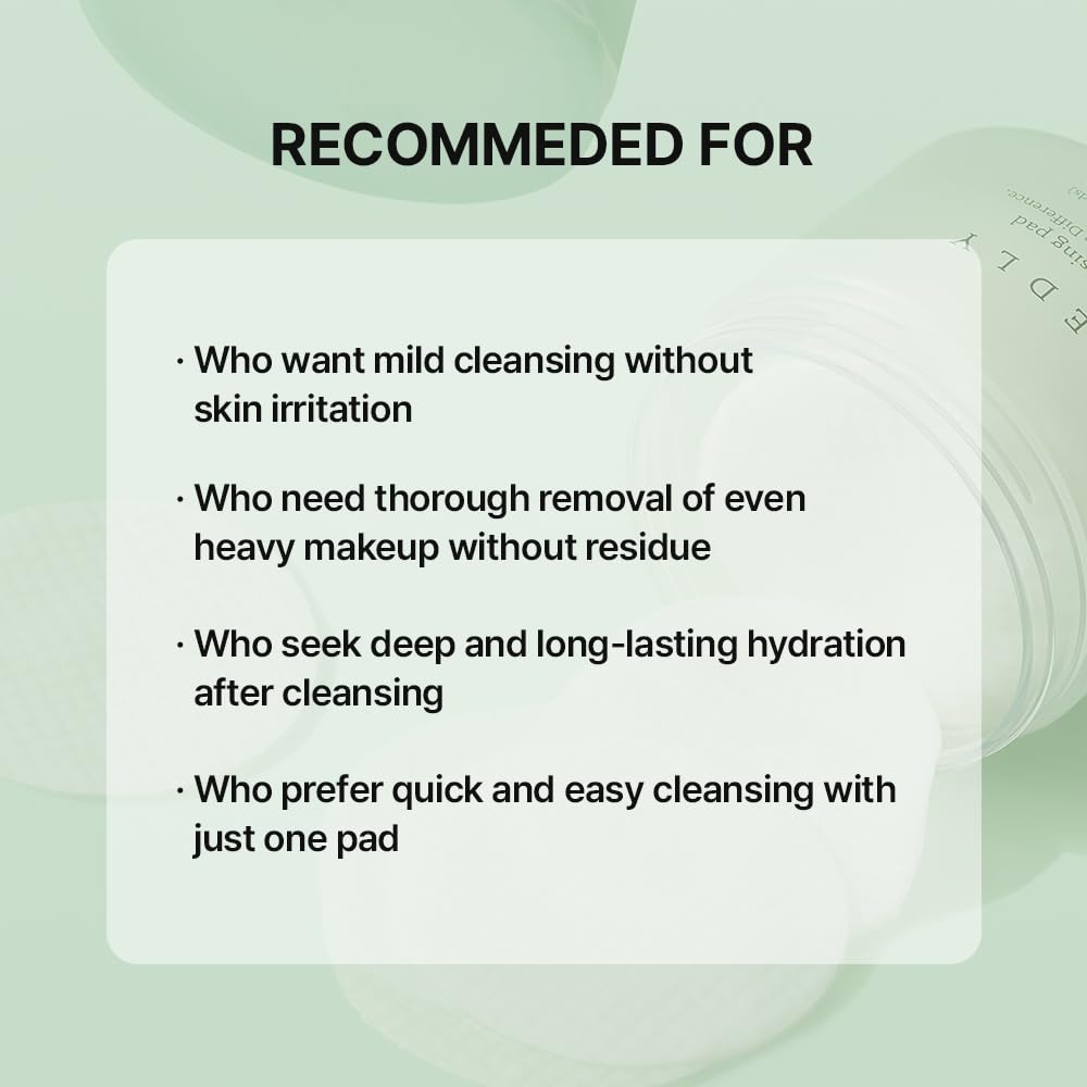 NEEDLY Mild Cleansing Pad, Makeup Remover for Sensitive Skin, Triple Deep Cleansing, Barrier Care