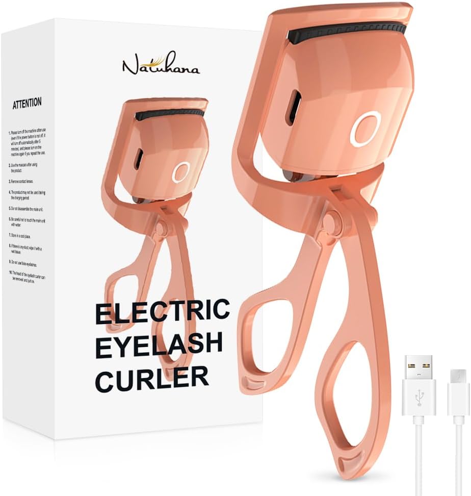 Heated Eyelash Curler with USB,Fast Heat up & 24H Long-Lasting,Rechargeable Electric Lash