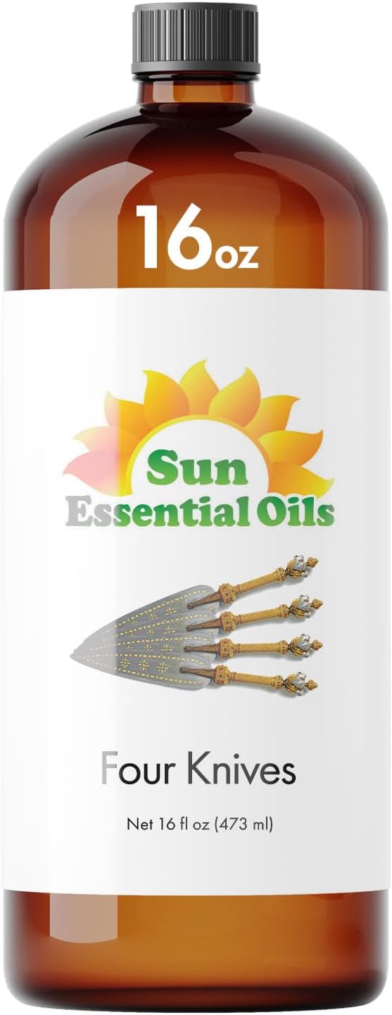 Sun Essential Oils – 16 oz Four Knives Essential Oil Blend with Eucalyptus, Clove, Rosemary, Lemon