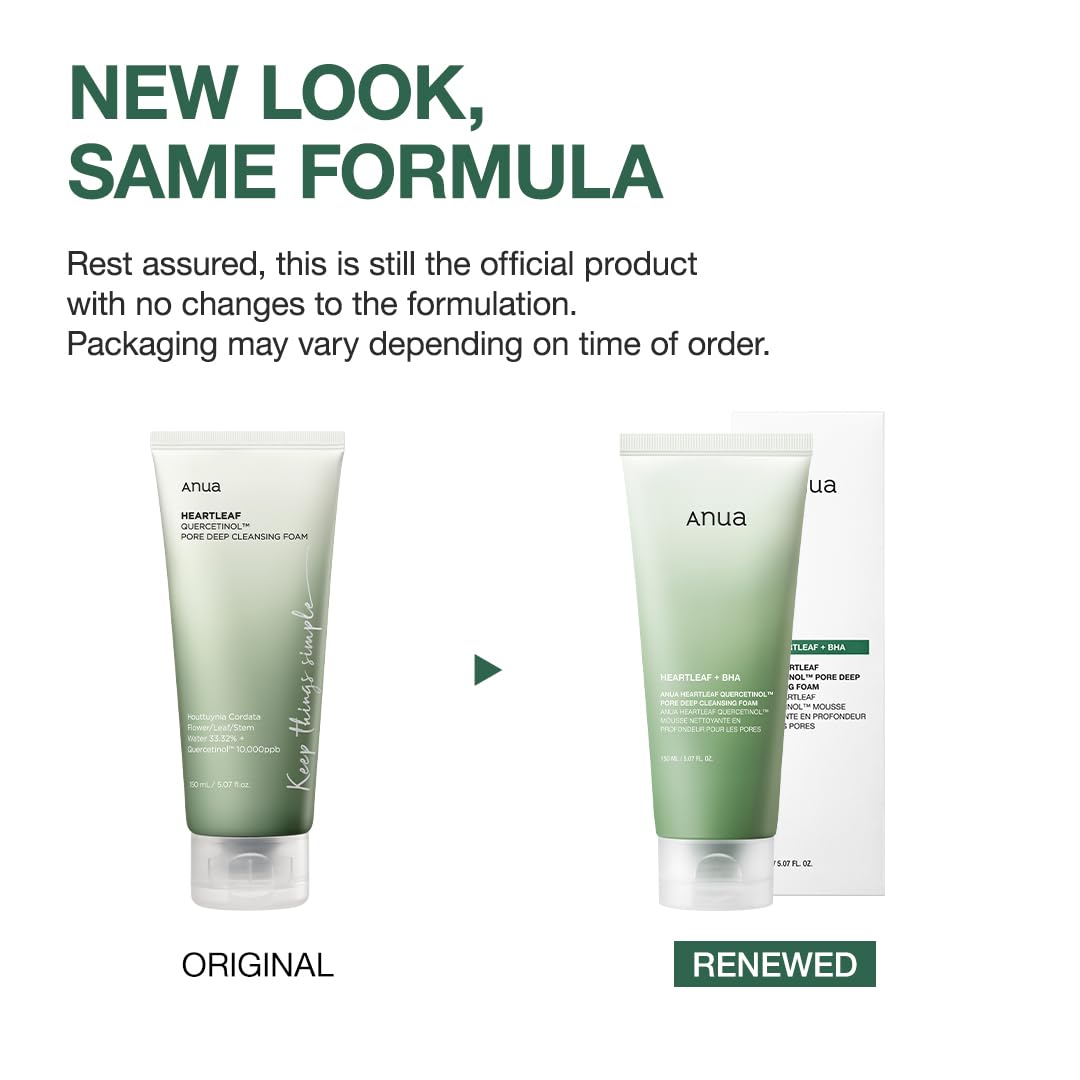 ANUA Heartleaf Quercetinol Pore Deep Cleansing Foam, Facial Cleanser, for Double Cleansing, BHA