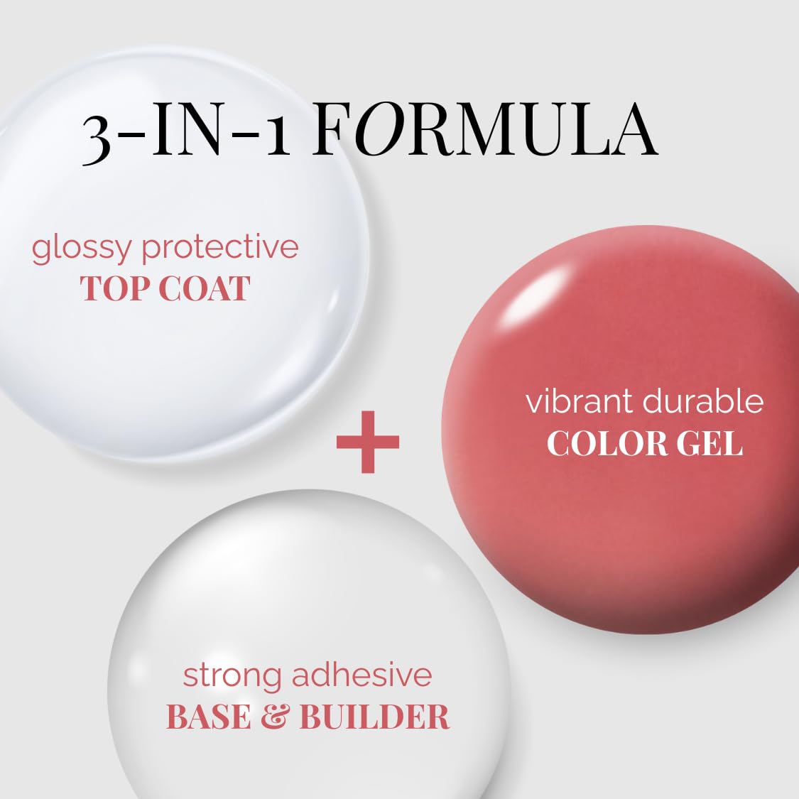 NAILOG One Step Gel Nail Polish 12ml Top Coat Color Gel Base 3-In-1 Formula Soak Off UV Gel Polish