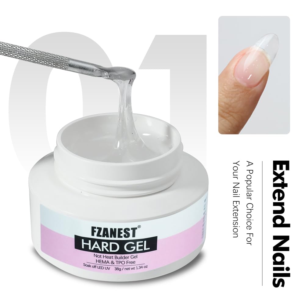FZANEST Builder Gel Hema Tpo-Free Clear Hard Gel For Nails Extension Sculpting Overlay UV Led Soak