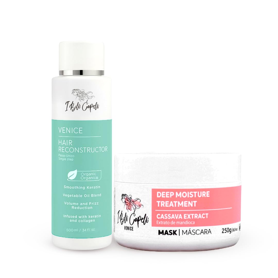Venice Smoothing Keratin Kit - Brazilian Hair Straightening Treatment for Silky Soft Hair (250g)