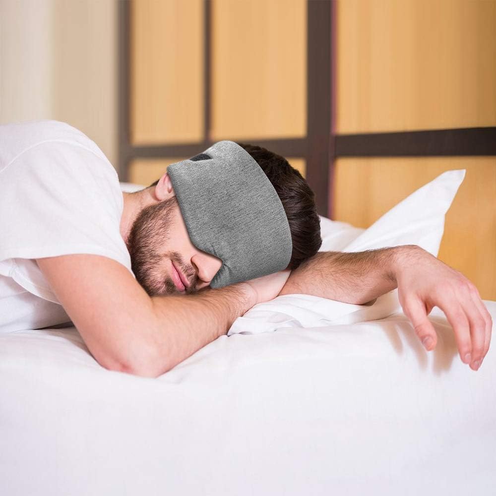 FRESHME Cotton Sleep Eye Mask for Men - Upgrade Design Blackout Side Sleeper Eyes Cover for Night