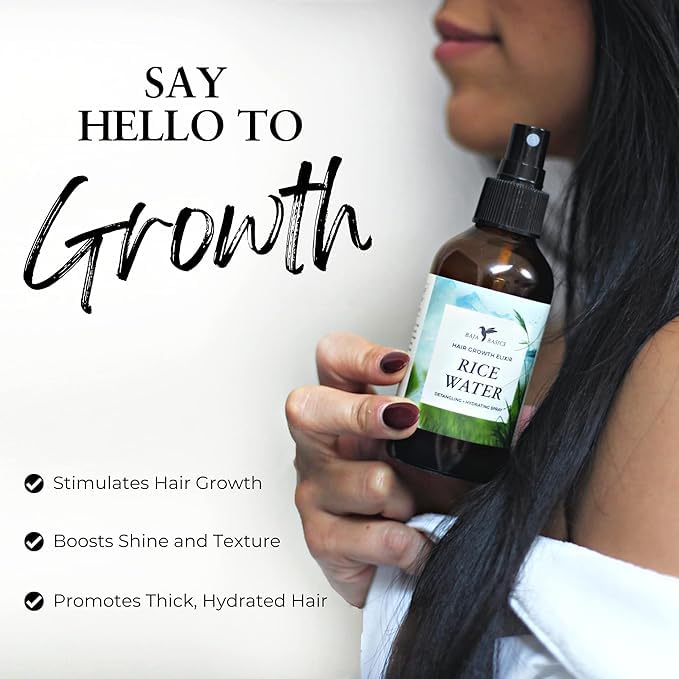 Rice Water for Hair Growth – Fermented Leave-In Spray for Thicker, Longer, Shinier Hair – Split End