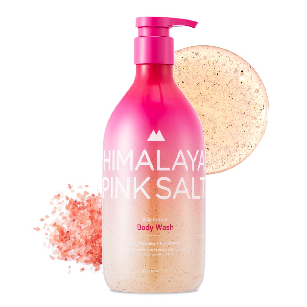 HIMALAYA PINKSALT Daily Scrub & Body Wash - Exfoliating Body Scrub, Dead Sea Salt & Himalayan Pink