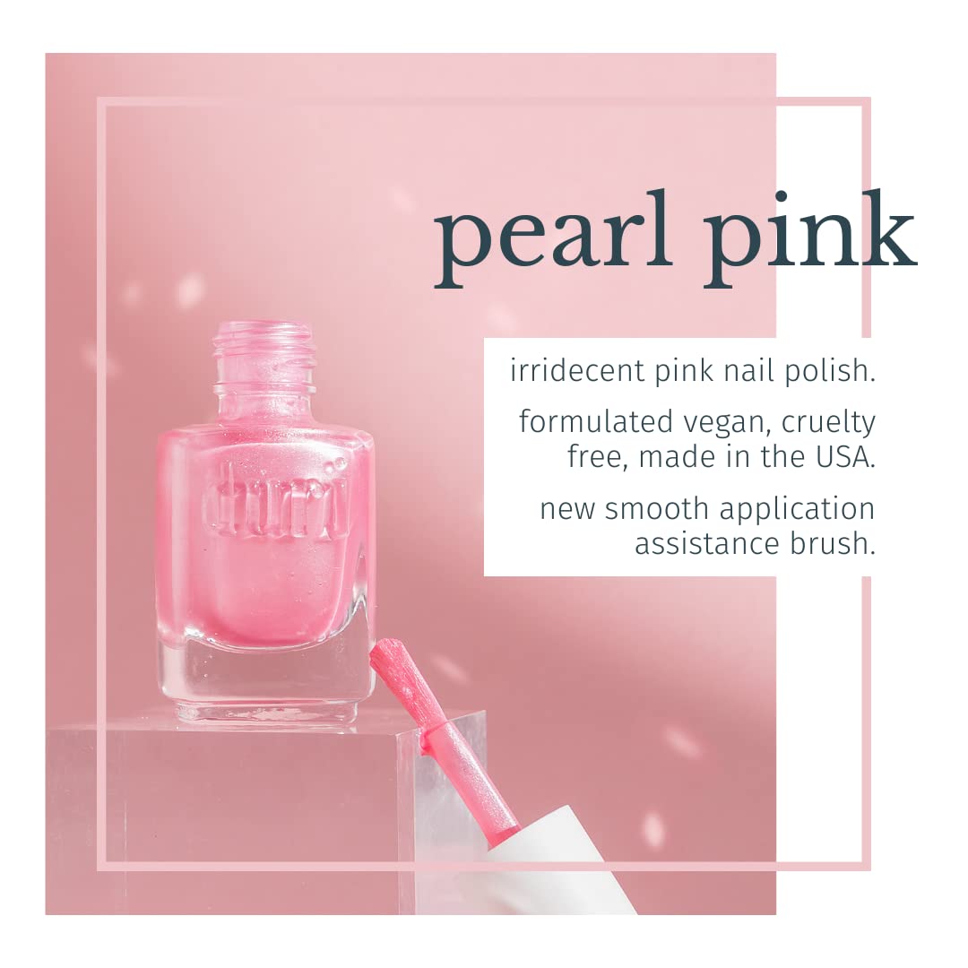 duri Nail Polish 30 Pearl Pink, Light Metallic Pink Color, Full Coverage, Fast drying, Long