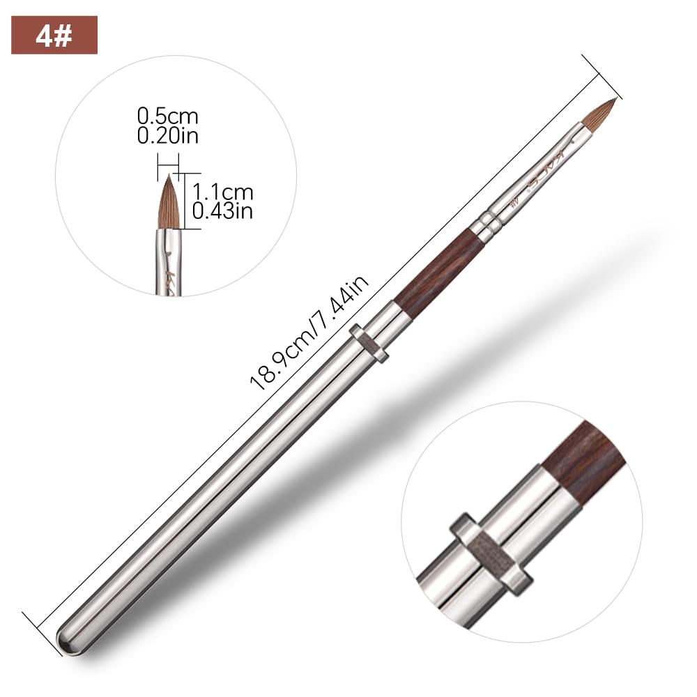 KADS Acrylic Nail Brush with Penholder Nail Brush for Acrylic Application-Oval Shaped Powder Nail