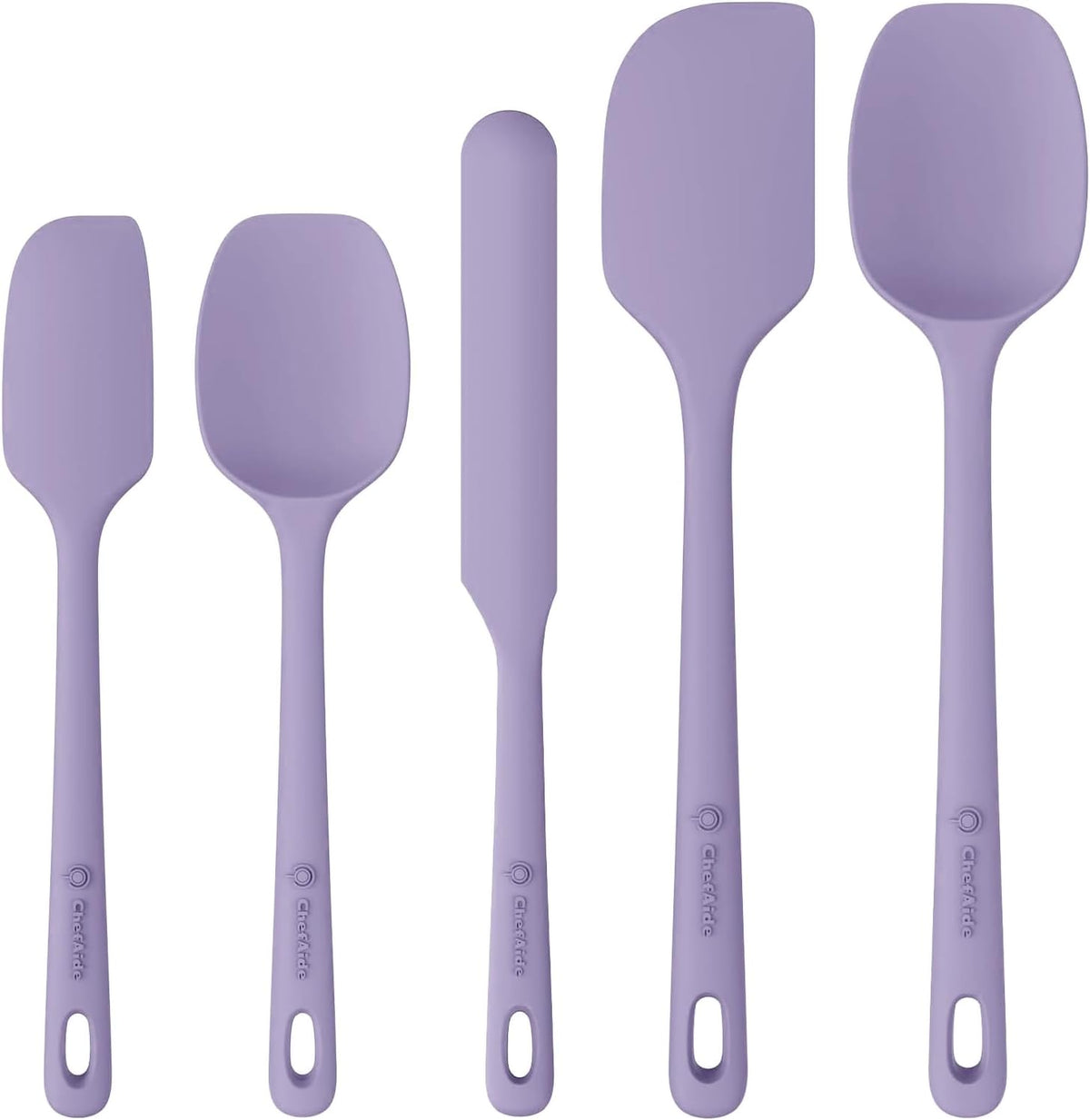 5 Pieces Silicone Spatula Set, Food Grade Rubber Spatula, Upgrade Strong Handle with Ergonomic