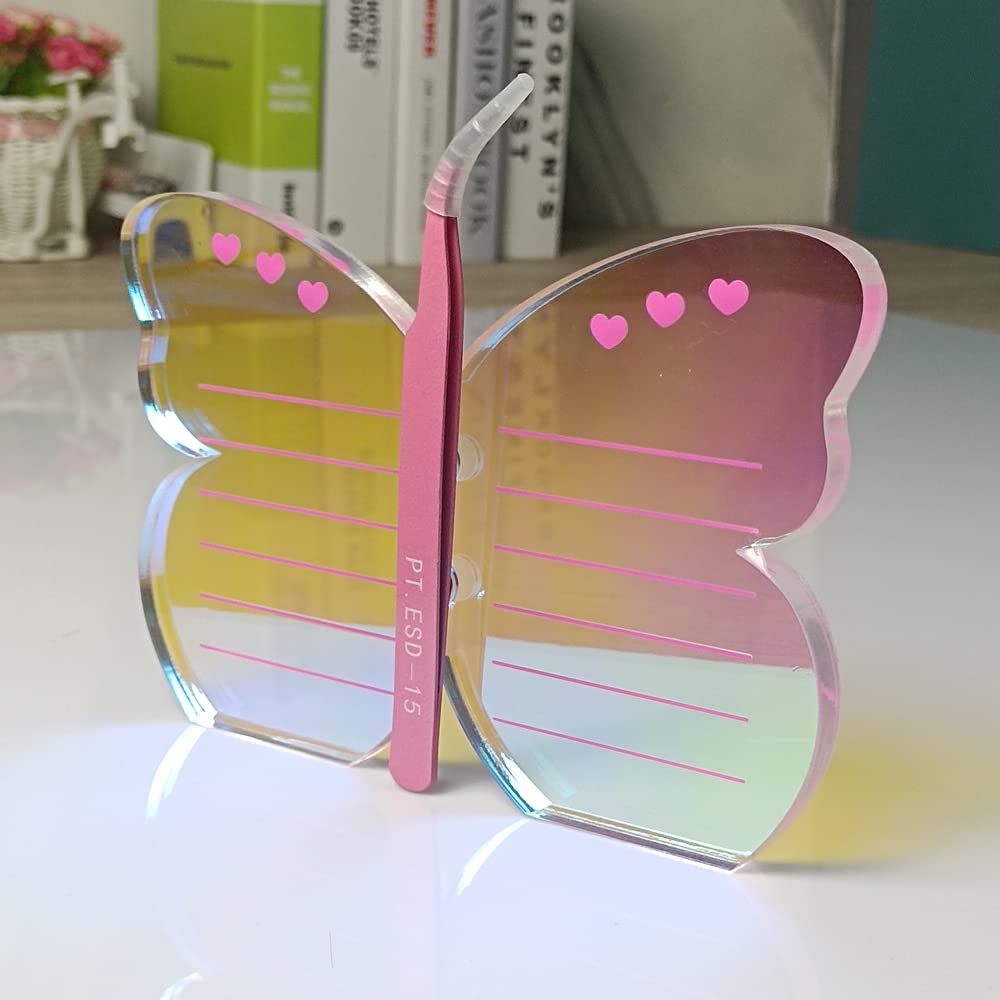 Grafting False Eyelash Acrylic Extension Pallet, Eyelash Extension Tweezers Plate Pad Makeup