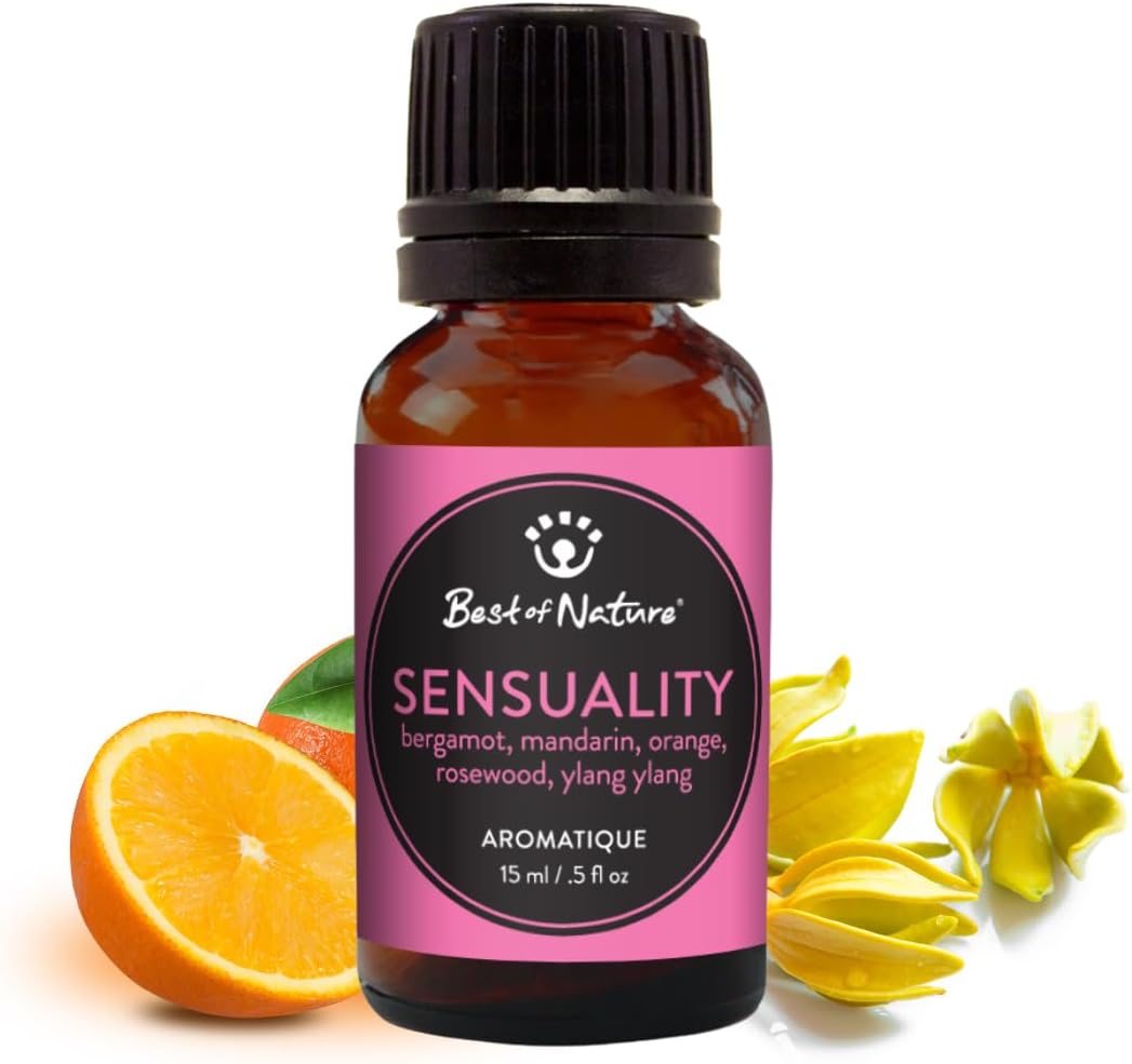 Sensuality Essential Oil Blend – Ylang Ylang, Bergamot, Mandarin, Orange & Rosewood – 100% Pure for