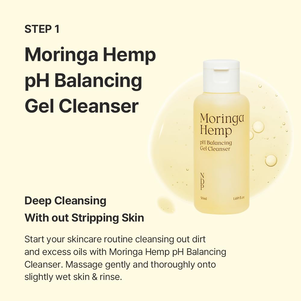 Travel Kit - Mini Travel Size Skincare Essentials - Moringa Hemp Gel Cleanser, Green Caper Toner
