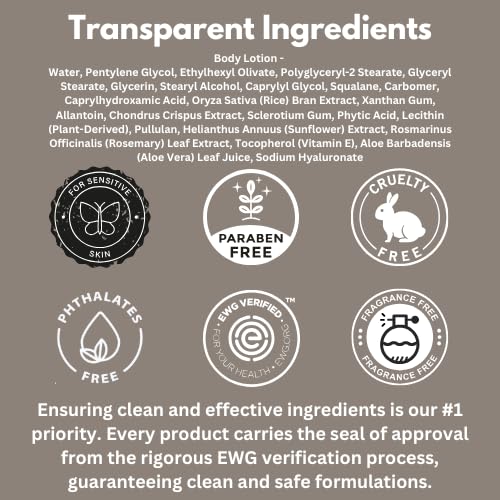 Body Lotion for Men – EWG Verified, Ultra Hydrating, Non-Toxic, Fast-Absorbing, Fragrance-Free