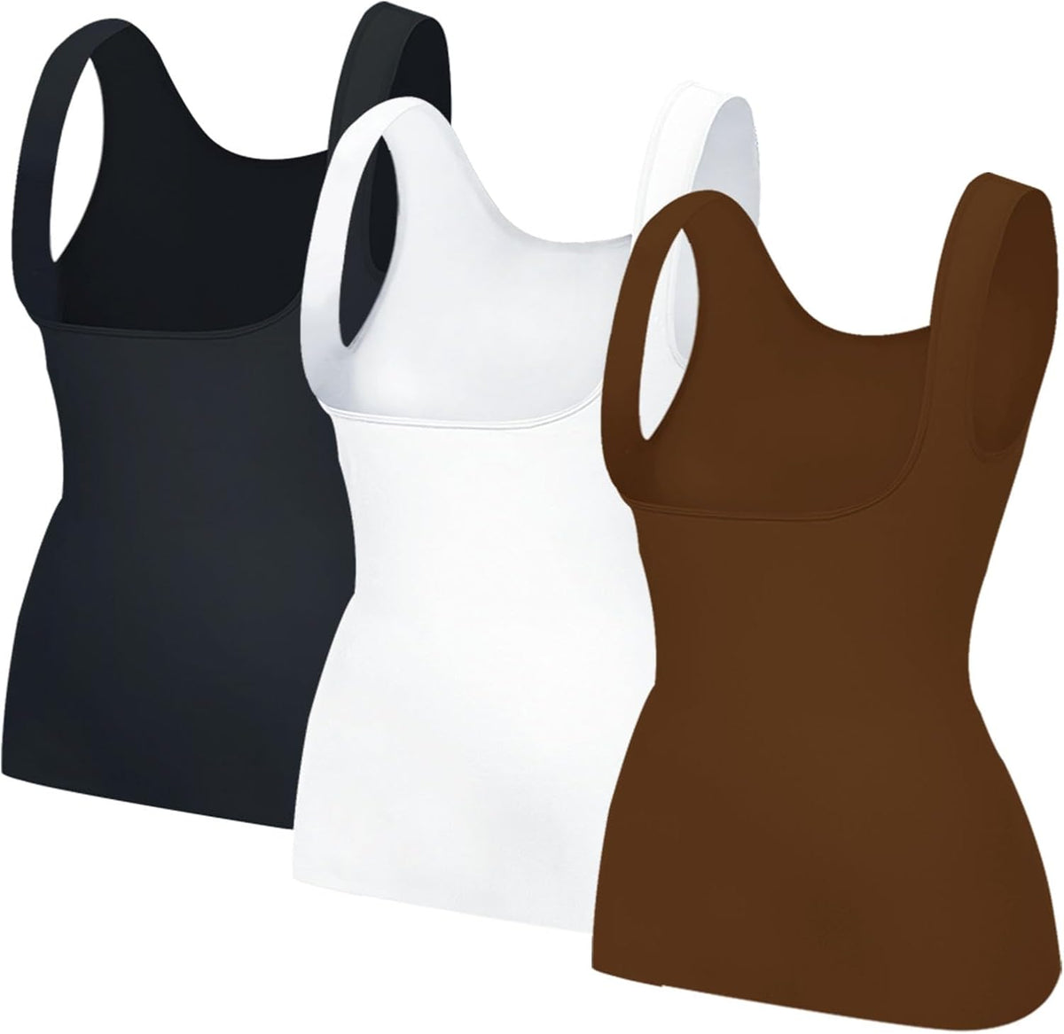 EUYZOU Women's Underbust Shapewear Tank Tops - Seamless Tummy Control Compression Camisole Tops