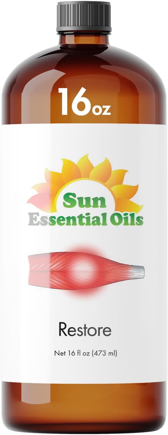 Sun Essential Oils Deep Muscle Ease Blend Essential Oil 16oz for Aromatherapy Diffuser, and Muscle