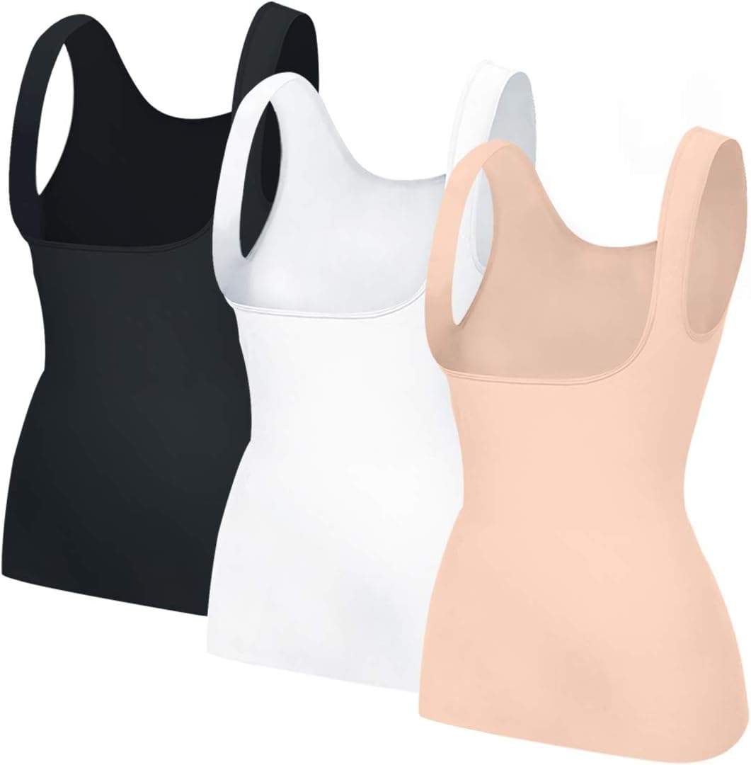 EUYZOU Women's Underbust Shapewear Tank Tops - Seamless Tummy Control Compression Camisole Tops